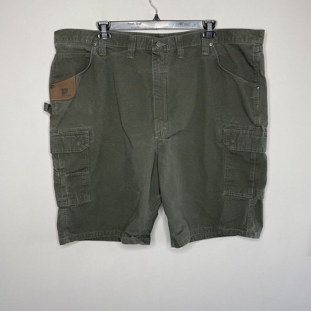 WRANGLER Shorts Mens 48 Olive Green Ranger Cargo Ripstop Riggs Workwear Cotton